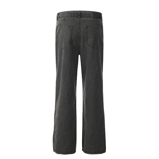 Title 12, Heren Casual Broek met Wijde Pijpen Effen Kleur...