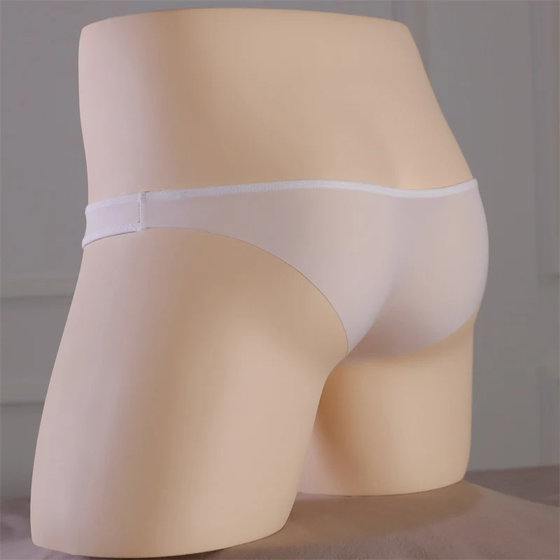 Cuecas masculinas sem costura de seda gelada, cintura baixa, toque nude, leves e transparentes. Conforto e liberdade. — foto 3