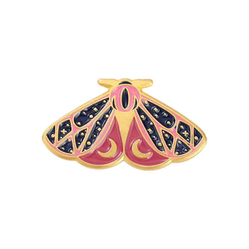 Title 5, Broche de estrella y luna vintage esmaltado par...