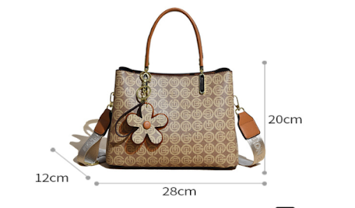 Title 1, Printed Tote Bag With Flower Pendant, New Tempe...