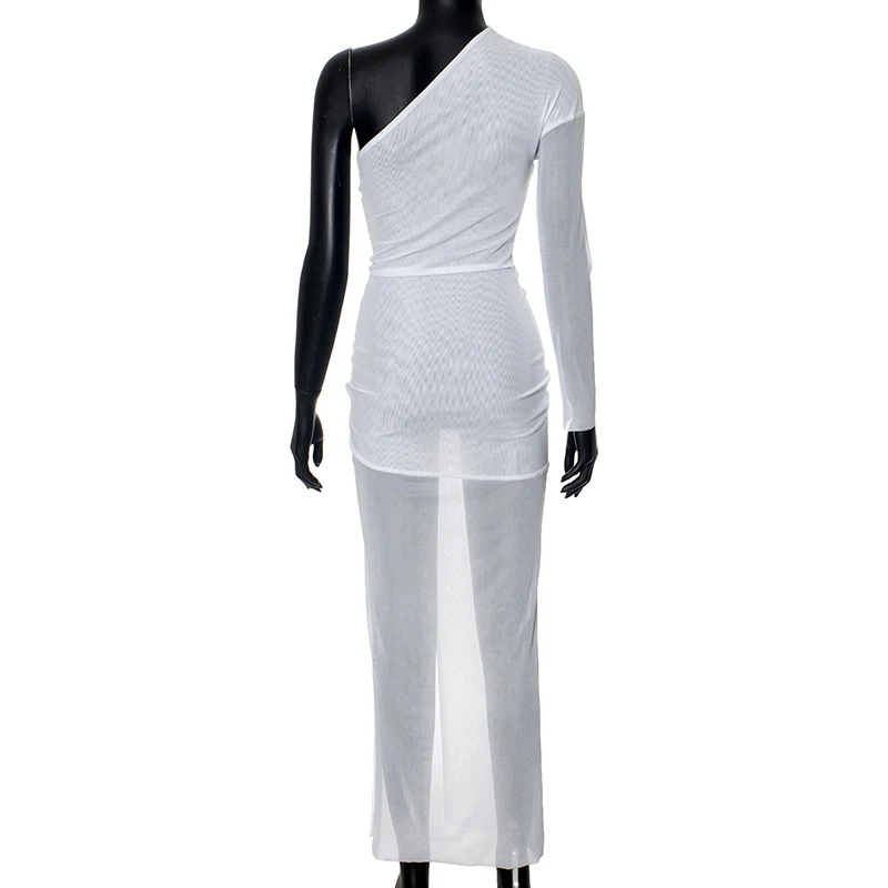 Title 18, Sheer Mesh Backless Slim Fit Sheath Dress. Flat...