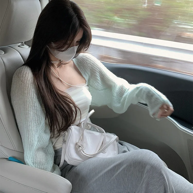 Fashion Sunscreen Knitted Cardigan Coat for Women Lightweight and breathable summer outerwear providing sun protection, — photo 3
