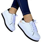 Sapatos casuais femininos de plataforma com bico redondo e cano baixo. Conforto e estilo para o dia a dia. Perfeitos para qualquer ocasião. — foto 3