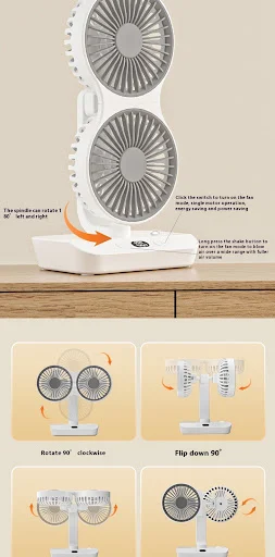 Title 2, Mini Ventilador Duplo Multifuncional Ultra Resi...