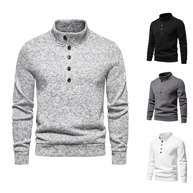 Men's Turtleneck Button Pullover, Casual Loose Fit. Provides a comfortable and relaxed style, perfect for everyday wear — photo 10