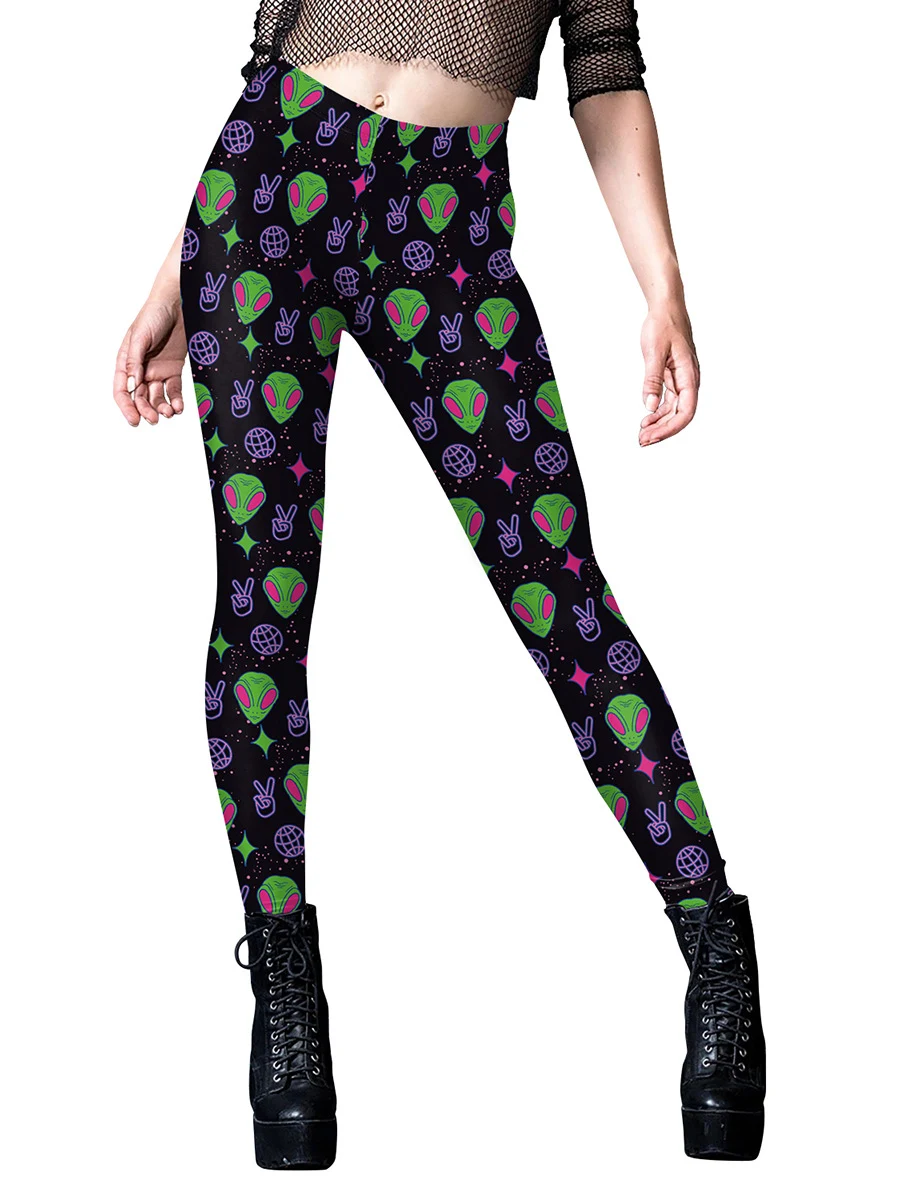 Leggings de ioga femininas com estampa digital de mãos de terror de Halloween, ideais para treinos e visuais assustadores e estilosos. — foto 2
