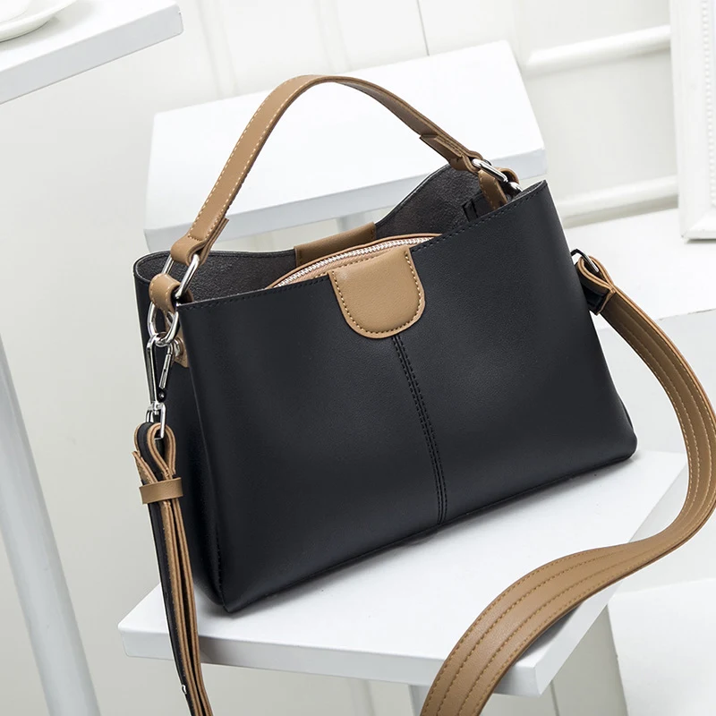 Title 2, Simple Contrast Color Handbag, versatile single...