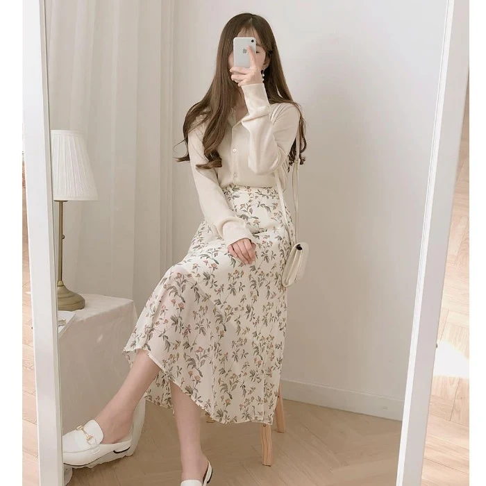 Robe d'été femme mi-longue en chiffon taille haute fluide légère et confortable parfaite pour les journées chaudes et chics — photo 3