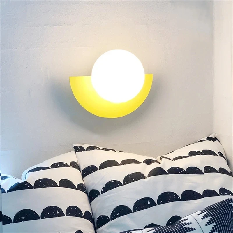 Title 6, Colorful wall lamp for simple living room backg...