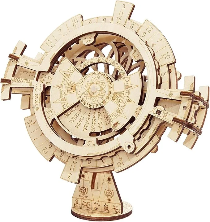 ROBOTIME Quebra-Cabeça 3D de Madeira Calendário Perpétuo LK201, Enigma para Cérebro, Kit de Modelo DIY, Decoração e Presente Criativo — foto 13