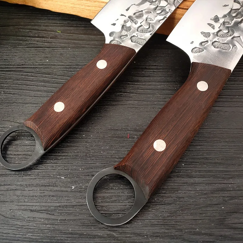 Title 15, Stainless Steel Hand-forged Pork Split Small Ki...