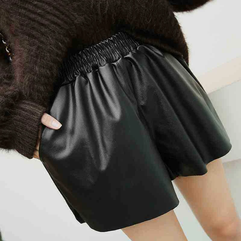 Novos shorts de couro outono e inverno. Desfrute do conforto e elegância. Perfeitos para um visual moderno e aquecido, ideais para diversas ocasiões. — foto 3