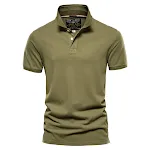 Men's Casual Polo Shirt Fashion Solid Color Cotton Short Sleeve T-shirt Comfortable Summer Wear — photo 8