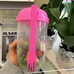 Juego de desayuno con avena, nueces, yogur, ensalada, tazón cónico, contenedor con tapa, caja bento, taza de salsa y tenedor. Perfecto para llevar comida. — foto 21