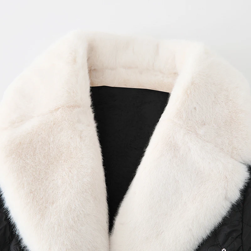 Women's Double Layer Thick Fashion Closing Belt Down Jacket, a warm winter coat with a stylish belt, perfect for a fashi — photo 9