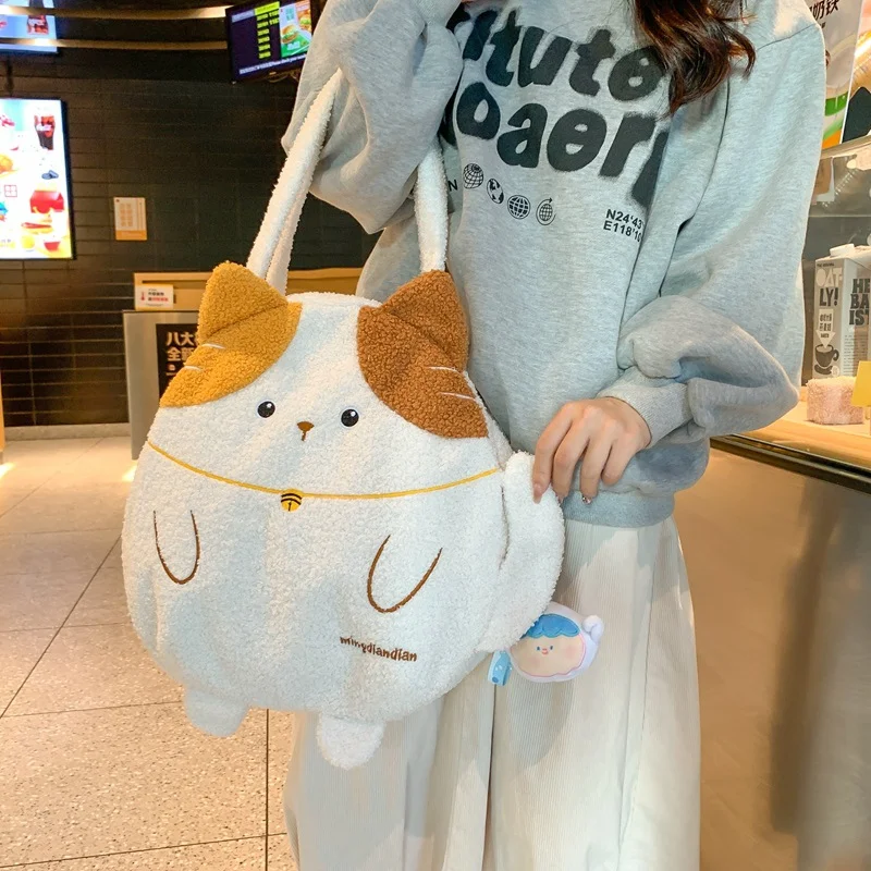 Curly Kitten Cute One-shoulder Large Bag, Large Capacity Underarm Bag, Perfect for Everyday Use, Stylish and Practical — photo 17