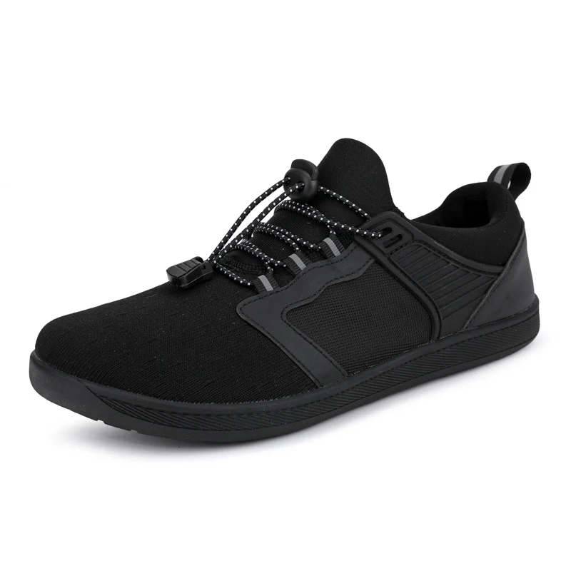Plus Size Flying Woven Herenschoenen, brede neus, ademend, antislip, blote voeten comfort voor heren. — foto 8