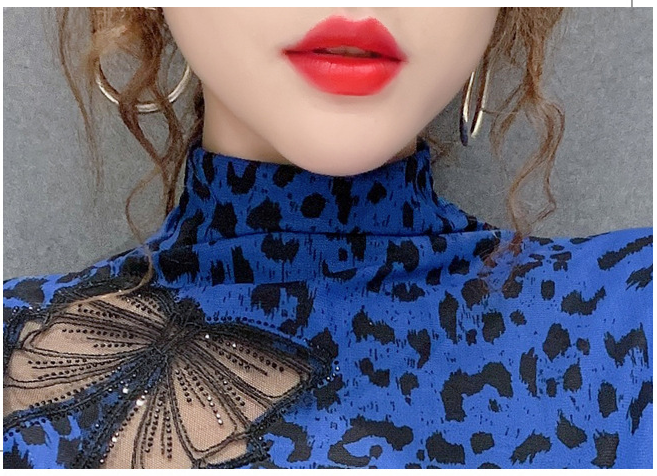 Title 8, Camicia donna in mesh con stampa leopardata, el...