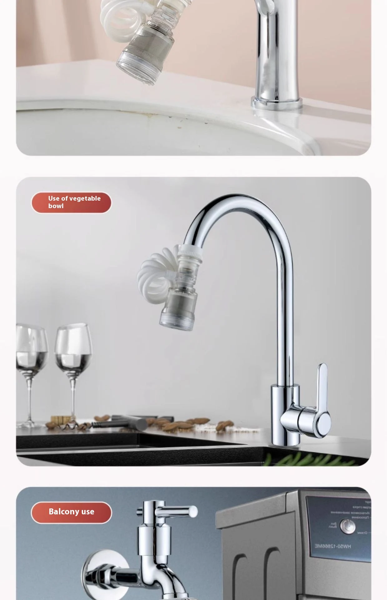 Title 2, Universal Filter Wash Basin Faucet Water Outlet...
