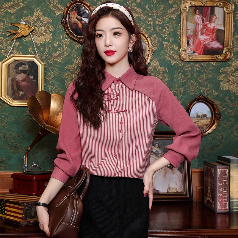 Women's Retro Fake Two-piece Long-sleeved Shirt, a stylish and comfortable choice for any occasion, offering a versatile — photo 1