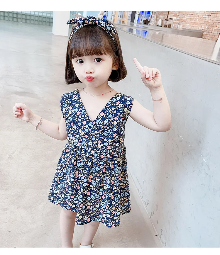 Title 1, Vestido de verão infantil com babados e alças f...
