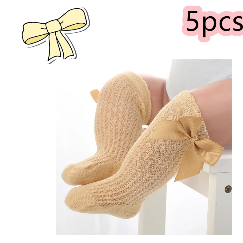 Kniekousen voor baby's en kinderen, van katoen met strik, schattig en rekbaar, perfect als sokken, leggings of beenwarmers voor meisjes en jongens. — foto 8