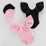 Girls' Lotus Leaf Flying Sleeves Open Back One-Piece Swimsuit for comfort and style during swimming and beach activities — photo 3