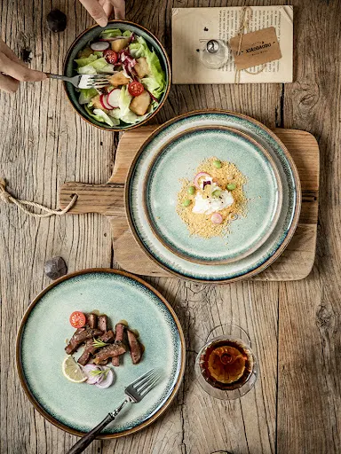 Title 1, Kiln Baked Ceramic Steak Plates and Noodle Bowl...