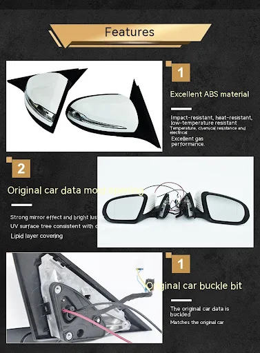 Title 5, C-Class W205 Rearview Mirror Assembly with Refl...