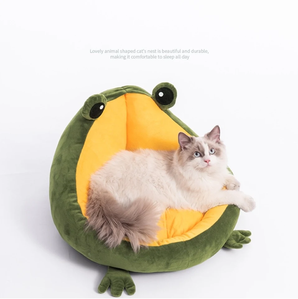 Title 7, Frog Nest Winter Warm Semi-Enclosed Pet Bed Cat...