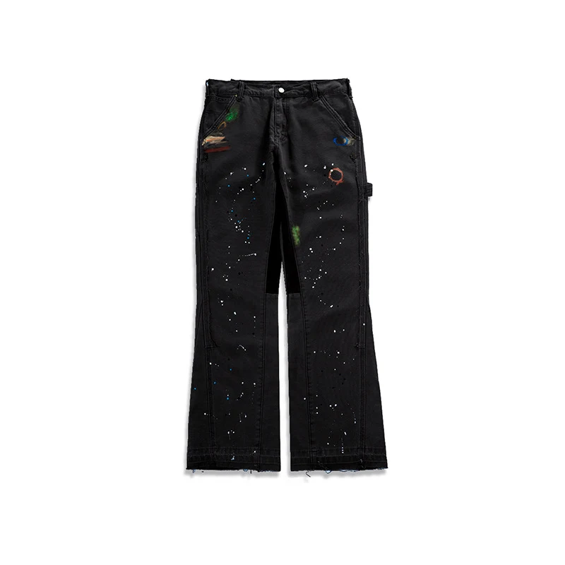 Pantalones acampanados de mezclilla con bigotes de gato para hombre y mujer, estilo de transformación de herramientas, tendencia — foto 2