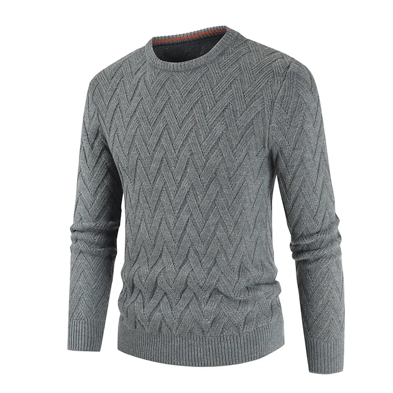 Title 6, Mens Sweater Solid Color Round Neck Slim Fashi...