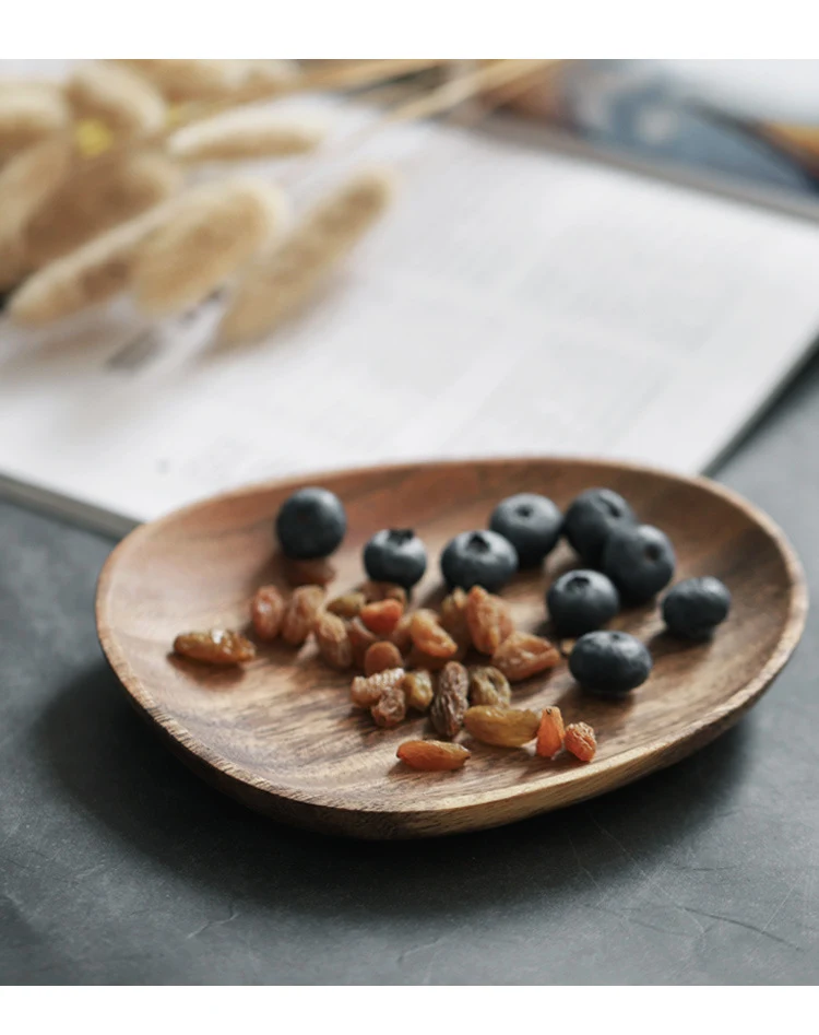 Title 3, Walnut snack plate sushi plate irregular tea pl...