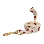 Red Cherry Printed Pet Collar with Traction Rope, Light Gold Release Buckle, Cute Bow Strap, comfortable and stylish for — photo 5