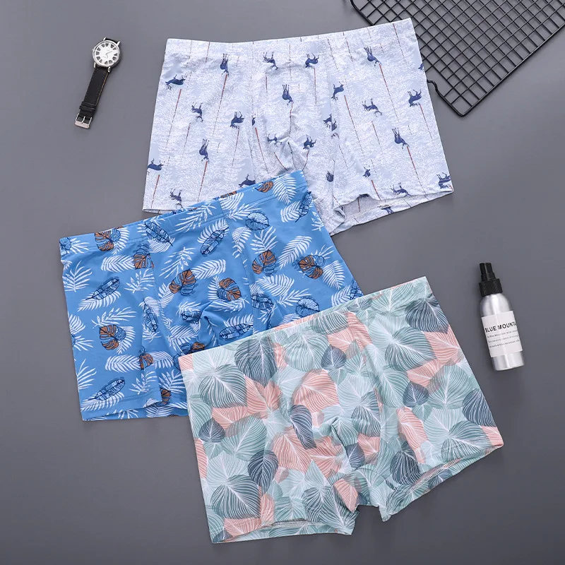 Cuecas boxer masculinas shorts confortáveis. Calças de baixo ideais para uso diário e esportes, com ótimo ajuste e respirabilidade. — foto 1