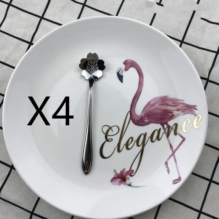 Stainless Steel Creative Coffee Spoon Leaf Rose Golden Cherry Blossom Wedding Gift Fruit Fork. A beautiful and practical — photo 3