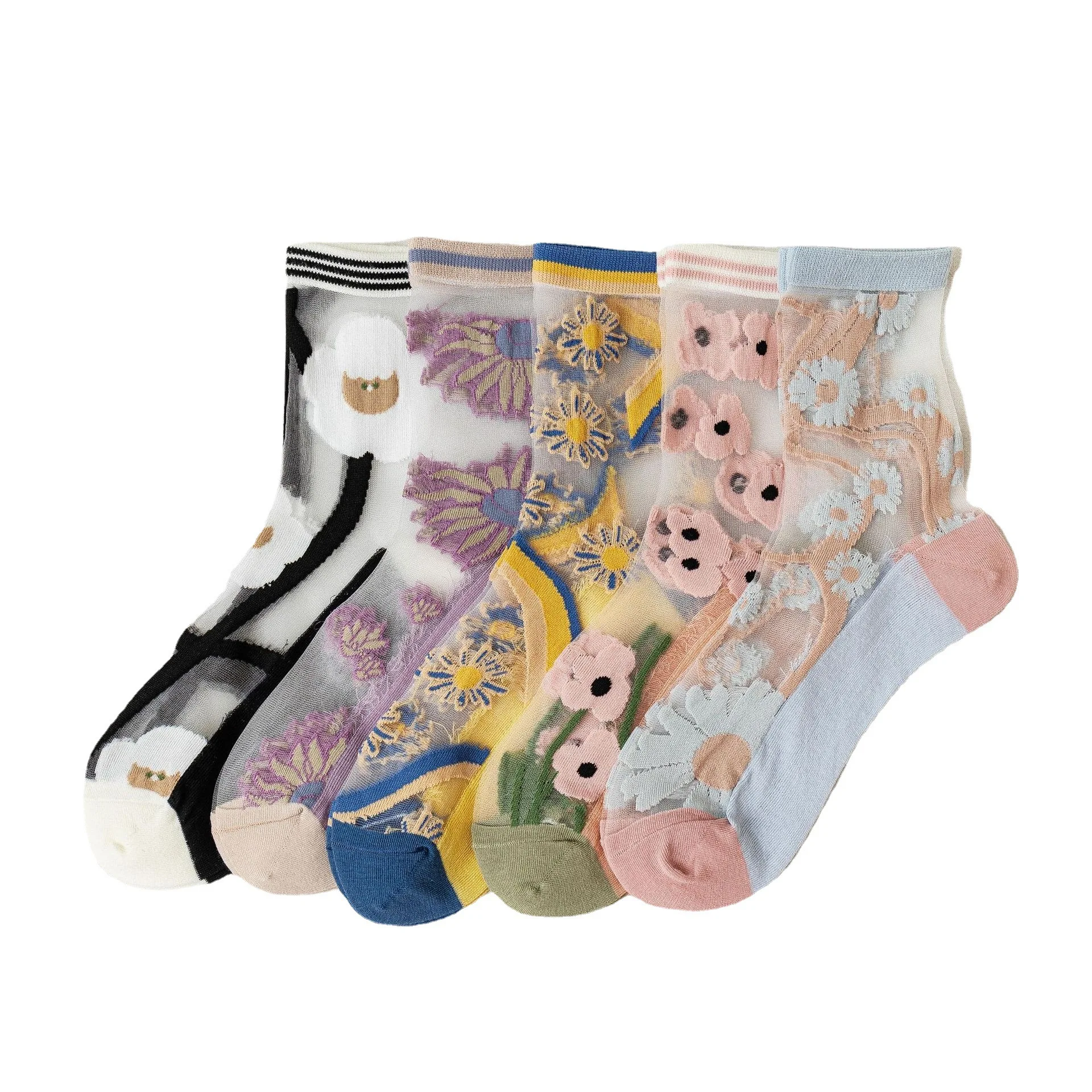 Title 2, Womens Fiberglass Mid Tube Flower Socks