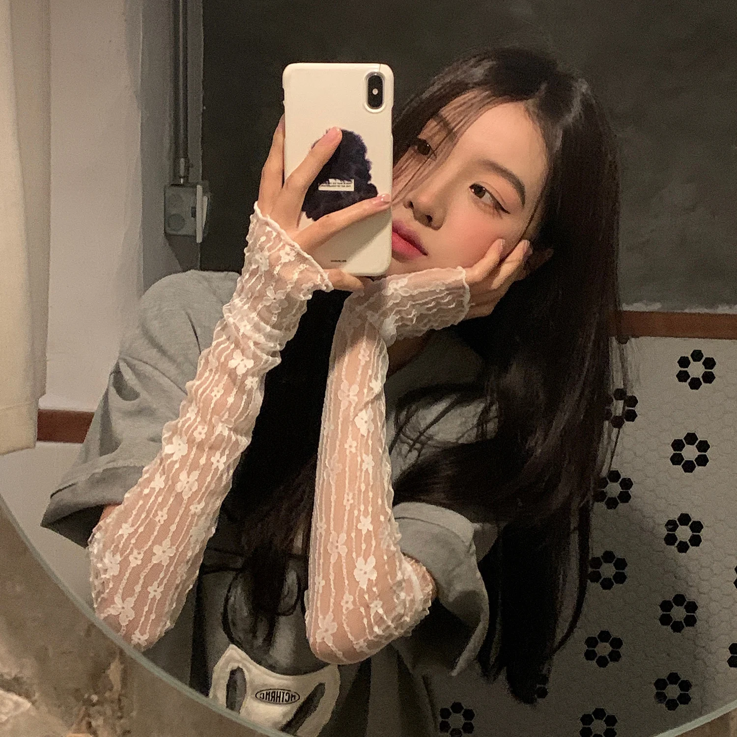 Title 4, Long Decorative Gloves Car Cover Lace Style