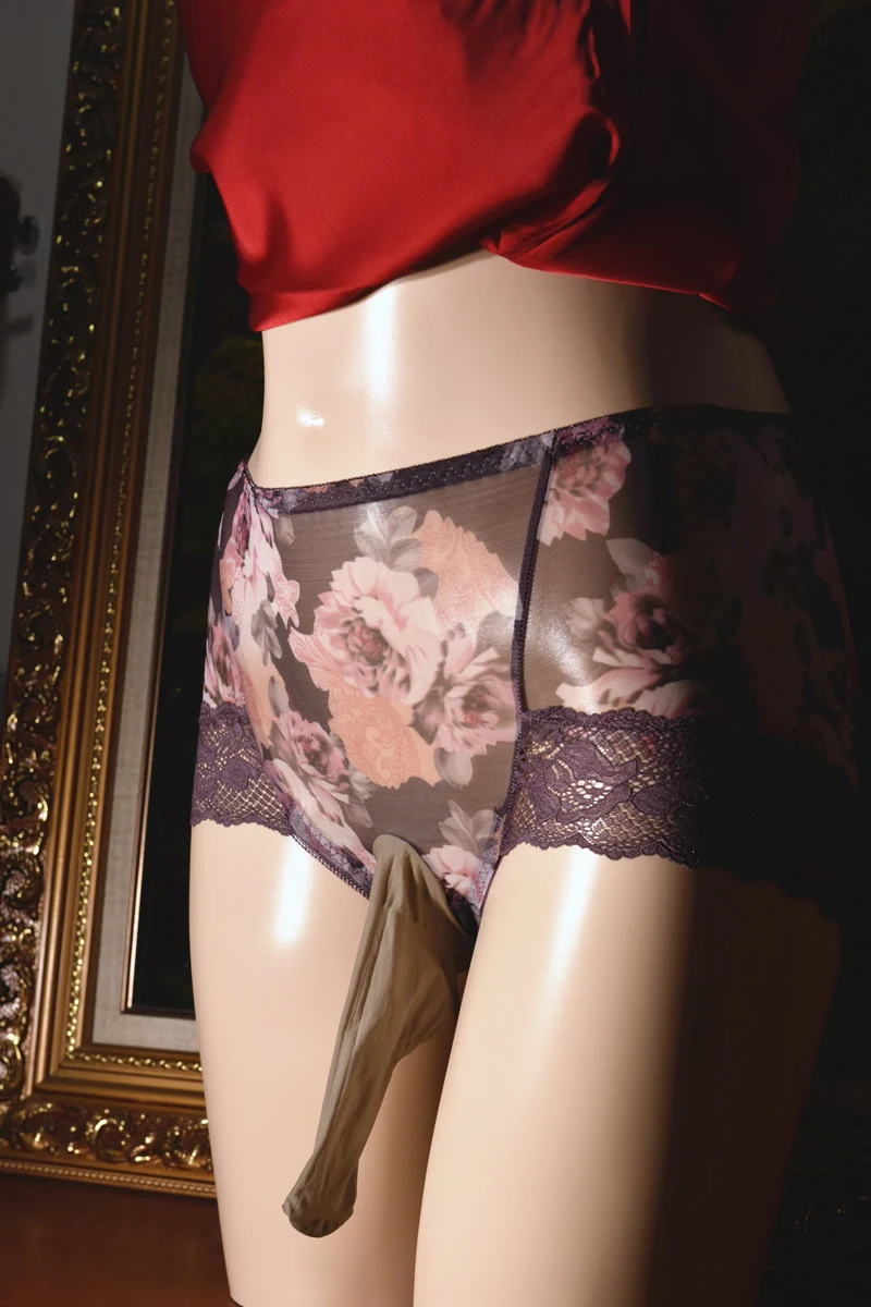 Title 8, Mens Printed Sexy Mid-waist Ice Silk Ultra-thi...