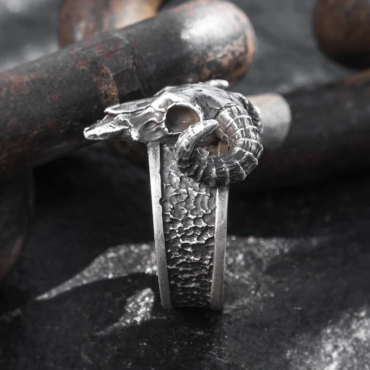 Title 1, Vintage Punk Skull Horn Ring - Laat je rebelse ...