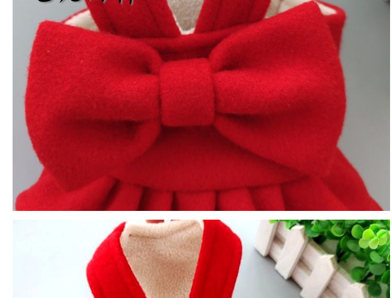 Title 1, Cute Solid Color Pet Hairy New Year Christmas D...