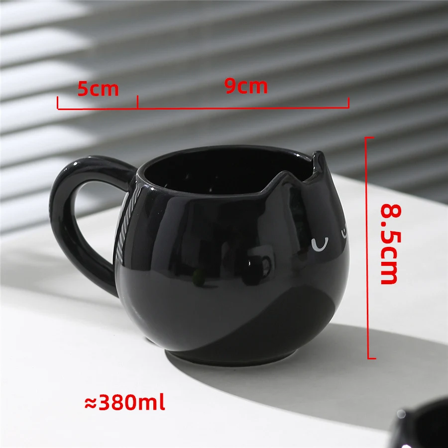 Small Black Cat Cute Shape Office Cup a creative cup for your desk, perfect for coffee, tea or any beverage, bringing ch — photo 3