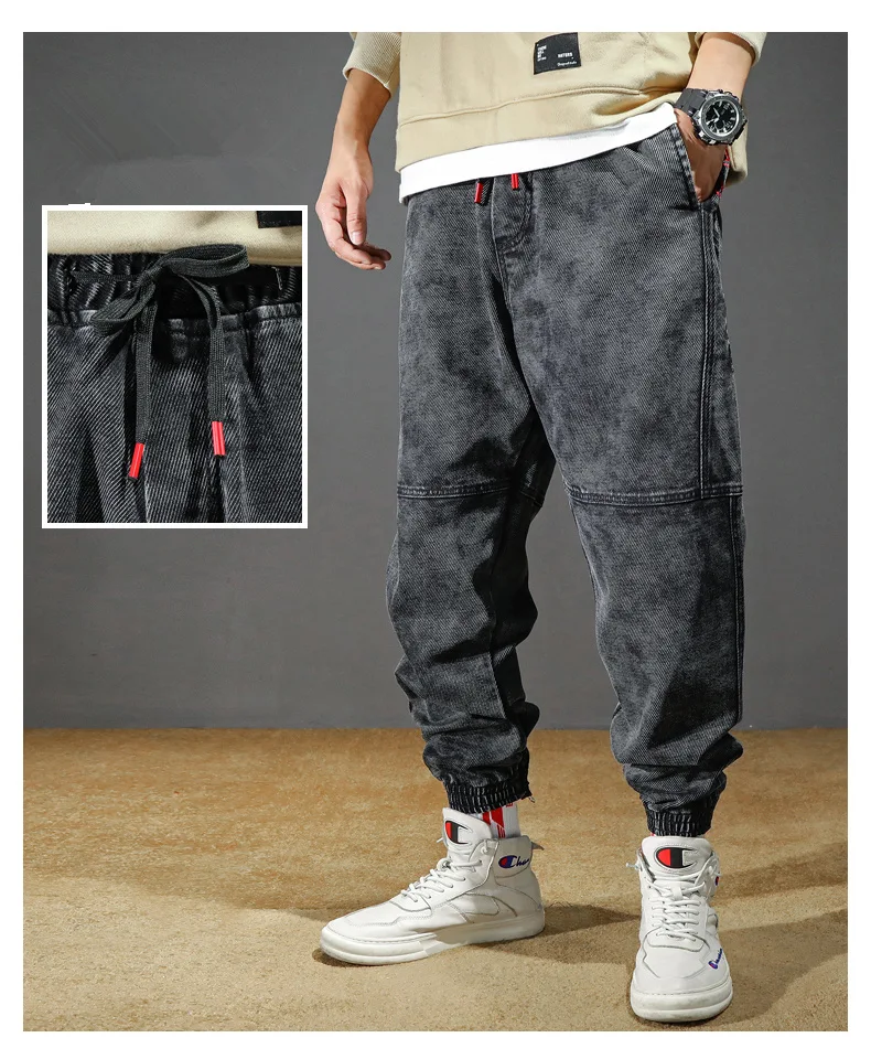 Geborduurde heren loose jeans, comfort en casual stijl. Perfect voor een relaxte en moderne look. Ervaar de vrijheid van bewegen en een trendy uitstraling. — foto 7