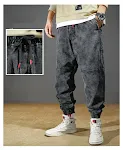 Geborduurde heren loose jeans, comfort en casual stijl. Perfect voor een relaxte en moderne look. Ervaar de vrijheid van bewegen en een trendy uitstraling. — foto 7
