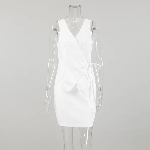Title 8, Conjunto feminino para commuter, colete branco ...