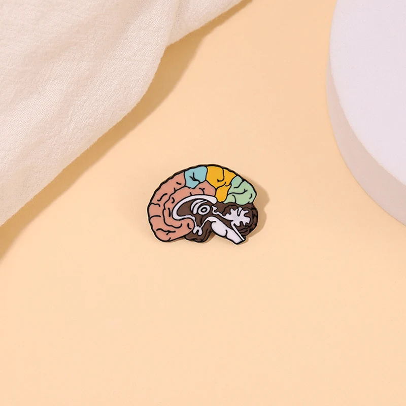 Adorno de dibujos animados con modelo de cerebro de color, insignia de goteo de aleación, perfecto para personalizar y exhibir. — foto 13
