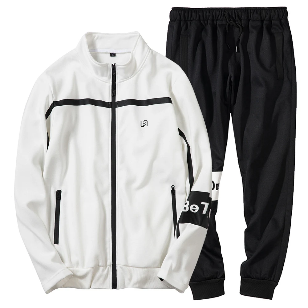 Title 6, Line English printed zipper sport suit