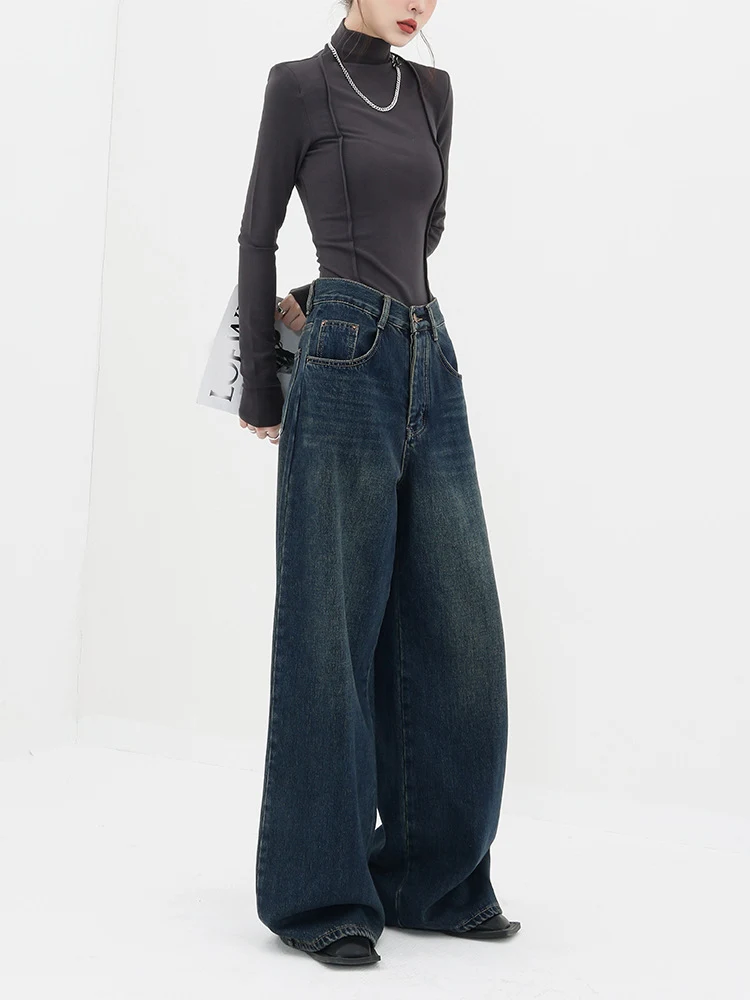 Title 5, Amerikaanse retro donkere dames straight jeans....