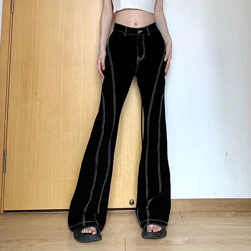 Amerikaanse skinny jeans met split heldere lijn, lage taille, drapeereffect, hoge slanke pasvorm voor een flatterende look. — foto 18