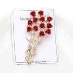 Broche de flores esmaltadas com efeito de óleo para casamentos, um acessório requintado que adiciona um toque floral e sofisticado ao visual. — foto 9